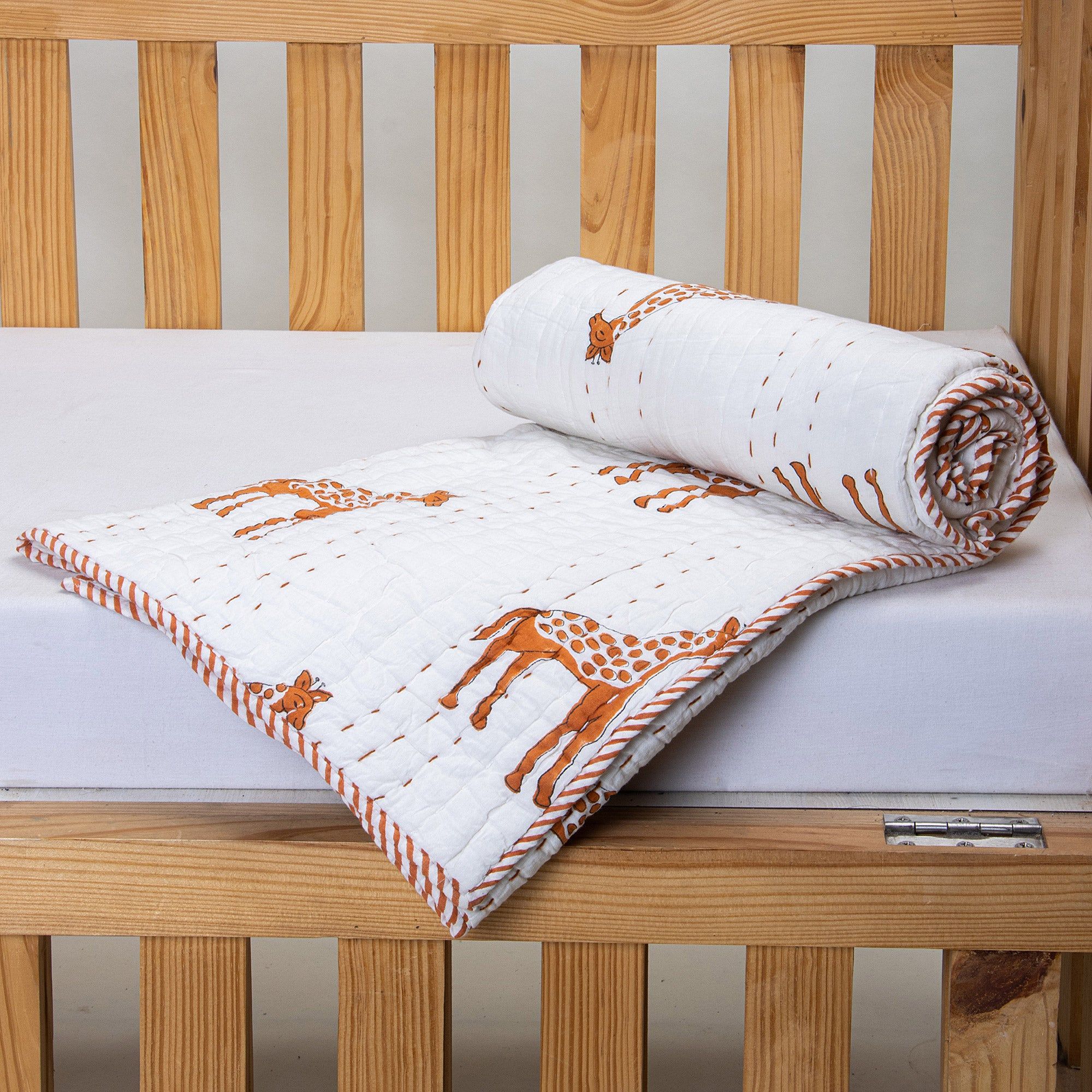 Natural Dyed Giraffe Print Warm Baby Blanket 094